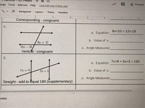 What’s the value of x?
What’s the angle measures