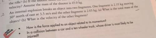 Someone pls help me with my physics homework (number 2 a, and b only)