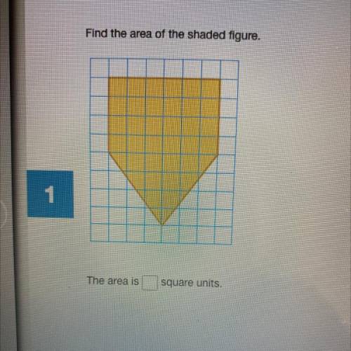 Find the area of the shaded figure.

The area is
square units.
Please answer if you know it.