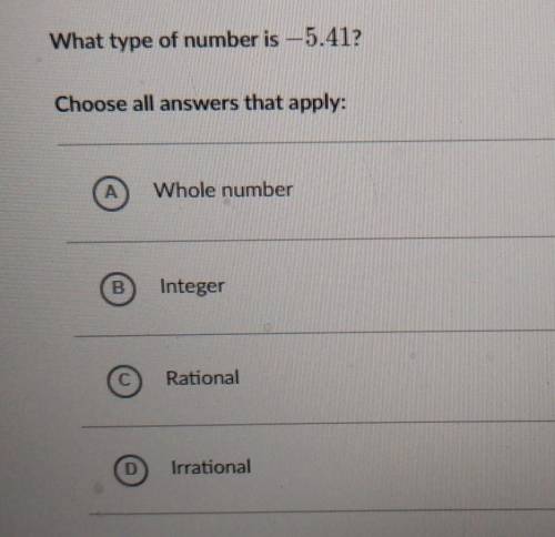 What type of number is -5.41? Choose all answers that apply