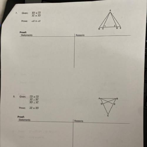 Can someone help me with these geometry proofs