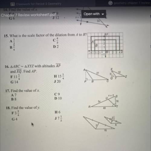 Can anyone help me with 15-16? It’s for my geometry homework please