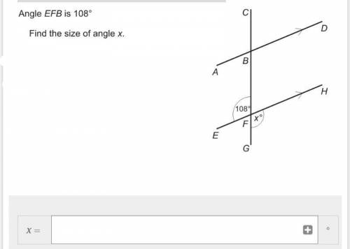 Find the size of angle X.