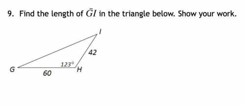 Find the length of GI in the triangle below. Please explain how you got the answer if possible beca