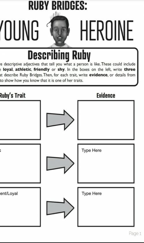 Fill in the e box about Ruby Bridges please help