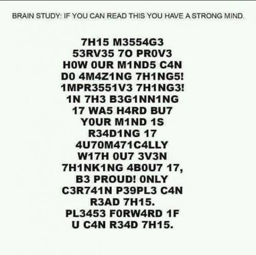 who else can read this if u can then ill give brainlest to prove u can read it right the thing corr