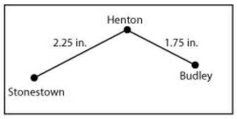 The highway from Stonestown to Budley passes through Henton, as shown in the map below.

The actua