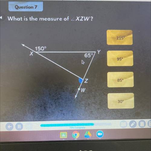 What is the measure of ZXZW?