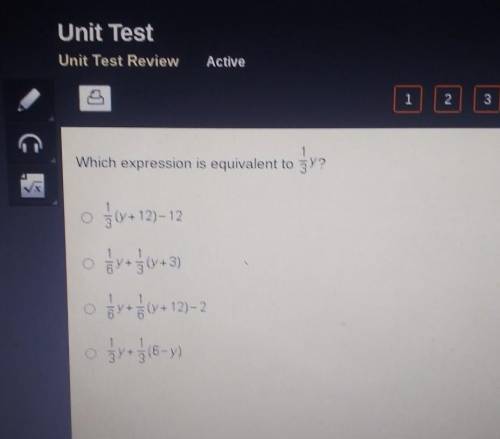Which expression is equivalent to 1/3 y ?