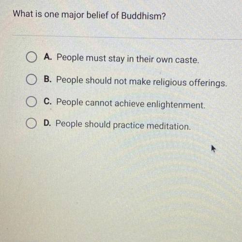 What is one major belief of Buddhism?