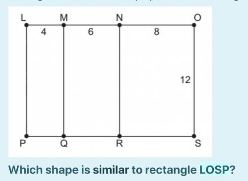 Rectangle LOSP is shown below. The lengths, in units, of some of the line segments are also shown.
