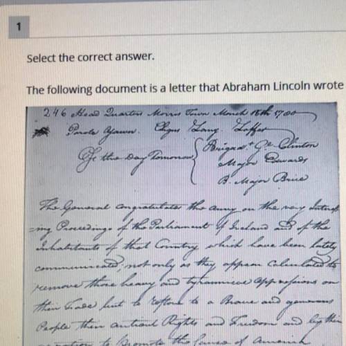 The following document is a letter that Abraham Lincoln wrote to a Mr. Brayman. What type of source