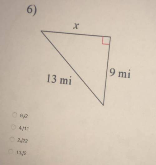 “Find the missing side of the right triangle”