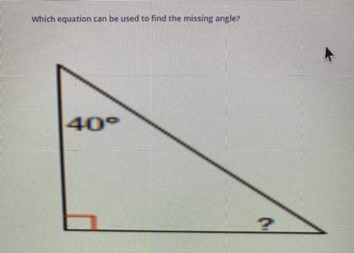 Which equation can be used to find the missing angle?

a. X + 90 = 180
b. X + 40 = 90
c. 180 - 40