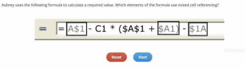 Aubrey uses the following formula to calculate a required value. Which elements of the formula use