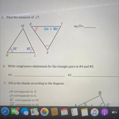 Help on 5 and 6 please