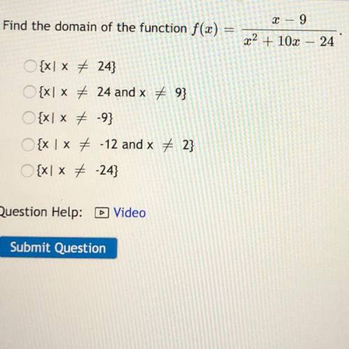What is the domain of the following function:
