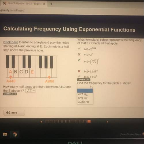 Find the frequency for the pitch E shown. Plz ASAP help