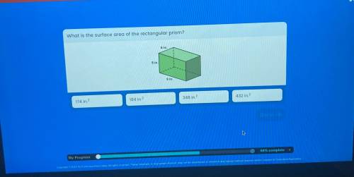 What is the surface area of the rectangular prism? 
PLSSS HELP GUYS I NEED HELP ASAP