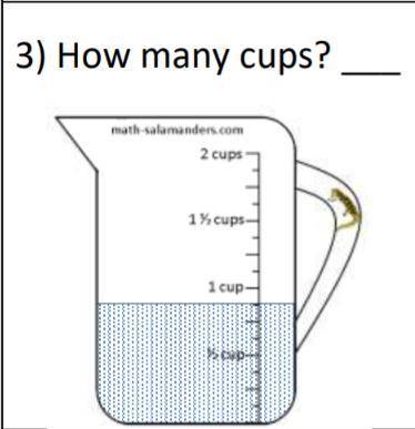 How much liquid is in the measuring cup? You must put the units in your answer. If the units are st