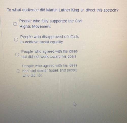 To what audience did Martin Luther King Jr. direct his speech?