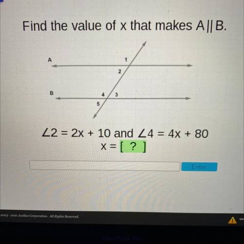Please help. 
Z2 = 2x + 10 and Z4 = 4x + 80
x= [?]