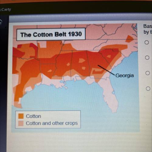 Based on this map, why was Georgia greatly affected

by the boll weevil?
O Boll weevils mostly fee