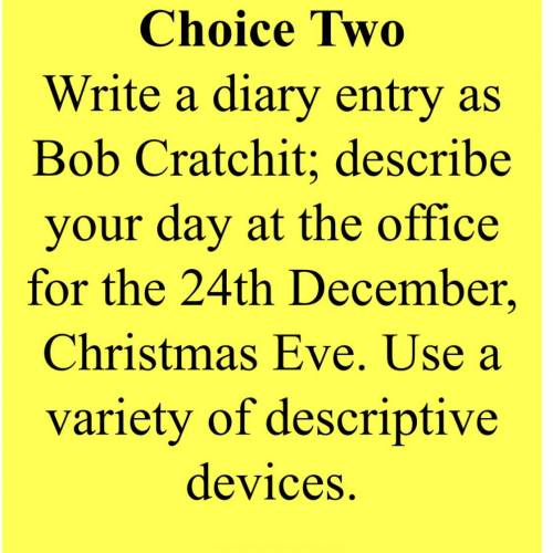 Bob cratchit diary entry needed!