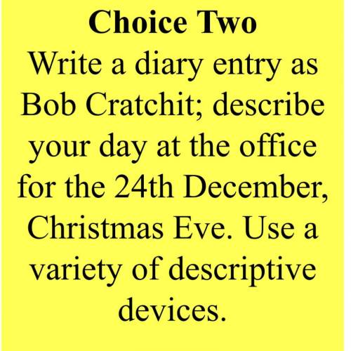 Bob cratchit diary entry needed please!