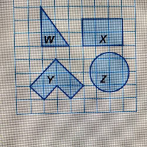 Which two figures on the grid below have the same area?

W
Х
Y
Z
O Wand X
O Y and Z
O Wand Z
O X a