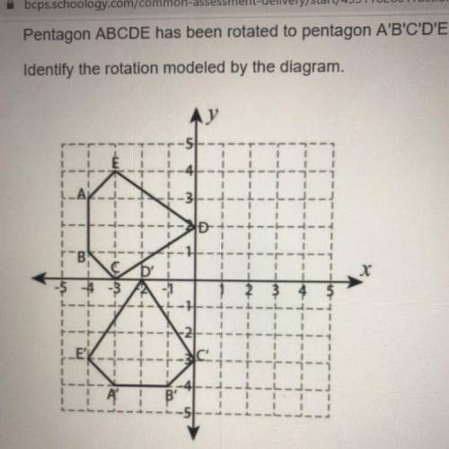 Explain your answer

1.90 degrees clockwise about the orgin
2. 90 degrees counterclockwise about t
