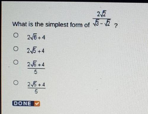 What is the simplest form of 2√2/√3-√2