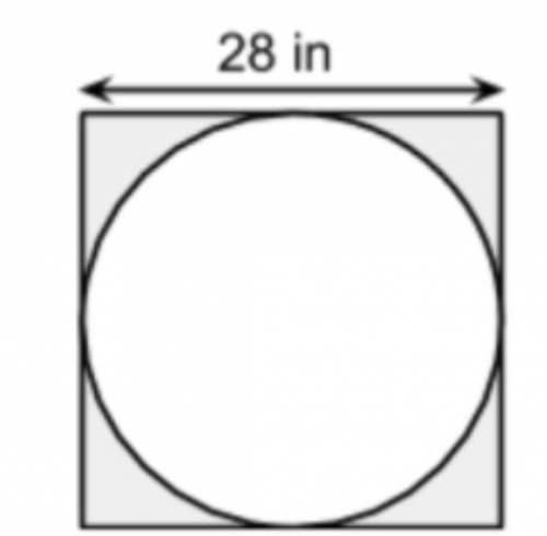 If a circle is cut from a square piece of plywood, as shown in the picture below, how much plywood