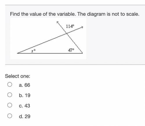 (5) Find the value of the variable. The diagram is not to scale.