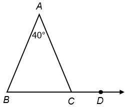 Triangle ABC is an isosceles triangle.

What is the measure of ∠ACD?
answers:
1. 40°
2. 70°
3. 110