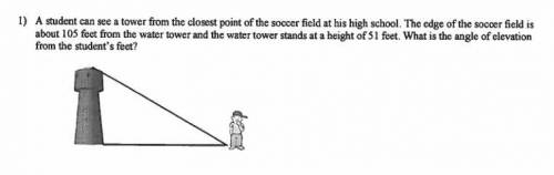 A student can see a tower from the closest point of the soccer field at his high school. The edge o