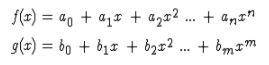 Let f(x) and g(x) be polynomials as shown below.

Which of the following is true about f(x) and g(