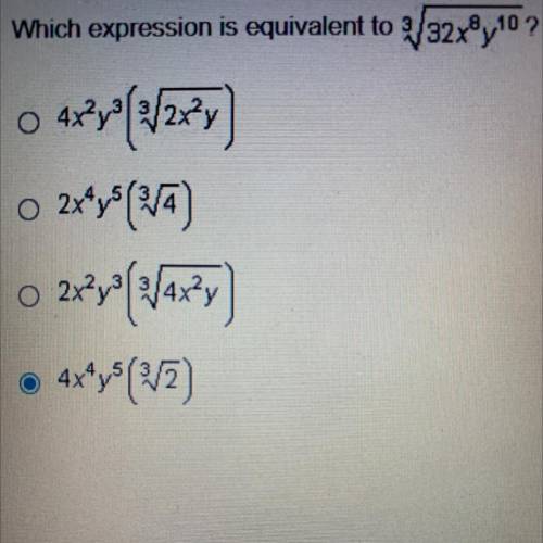 Which expression is equivalent to 3/32x8y10