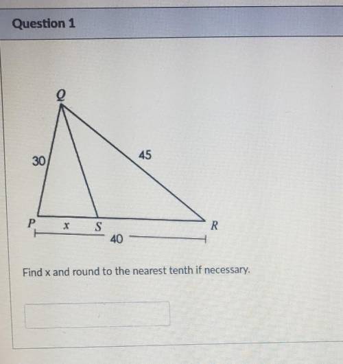 Find x and round to the nearest tenth if necessary
