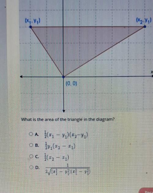 ANSWER NEEDED URGENTLY!!!

What is the area of the triangle in the diagram? O A 1/(5 - 4,) (52-32)