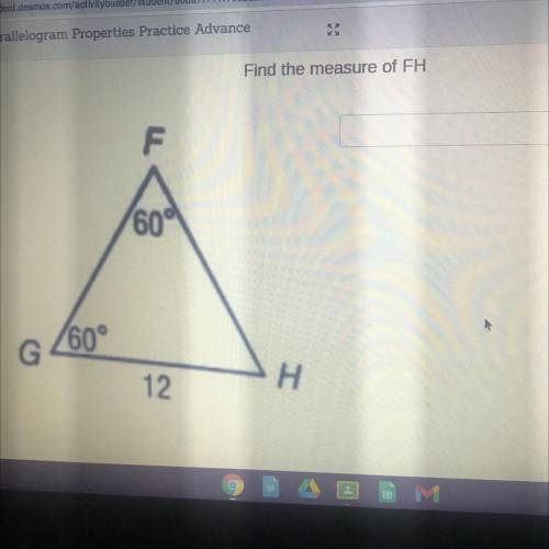 Find the measure of FH