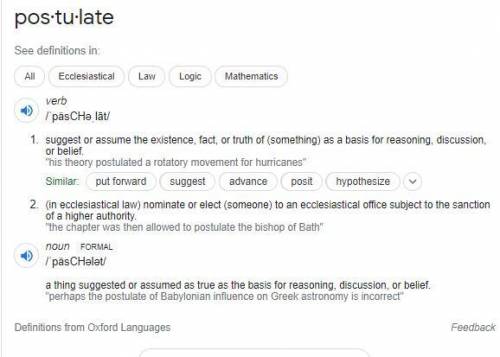 What is the postulate?​