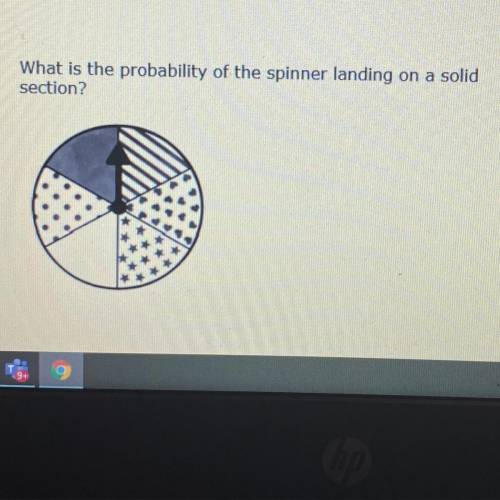 What is the probability of the spinner landing on a solid
section?
explanation please