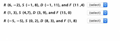 Is RS perpendicular to DF? Select Yes or No for each statement ...