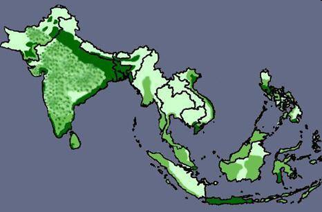 Analyze the map below and answer the question that follows.

Areas with higher population density