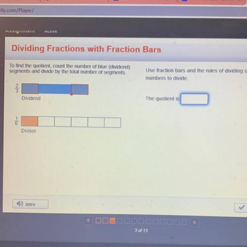 Drag the divisor fraction to the dividend bar to see how many Use fraction bars and the rules of di