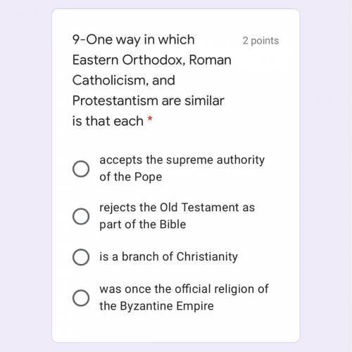 One way in which Eastern Orthodox, Roman Catholicism, and Protestantism are similar is that each