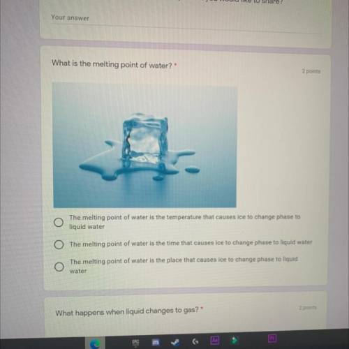 What is the melting point of water? I need help