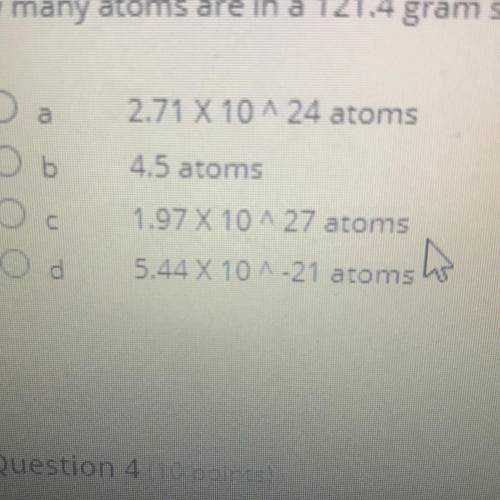 How many atoms are in a 121.4 gram sample of Aluminum i(Al) ?
