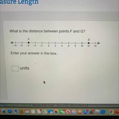 What is the distance between points F and G F